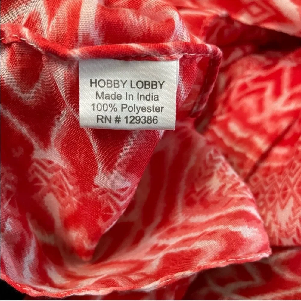 Hobby Lobby Infinity Scarf Lightweight Ikat Tribal Geometric Print Made in India